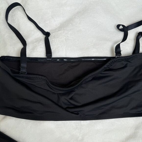 SKIMS Swim Strapless Monokini One Piece Removable Straps Black Onyx 2X Plus NWT - Picture 6 of 13